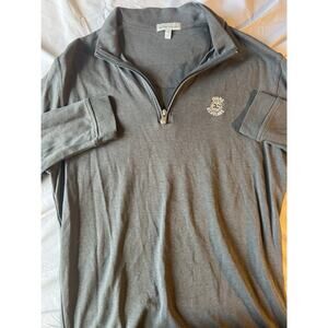 PETER MILLAR x EVANS SCHOLARS Size Medium Mens 1/4 Zip Pullover Gray Golf